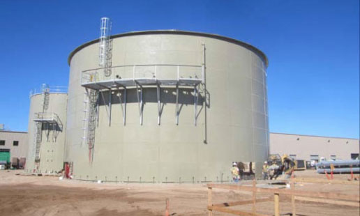Design of 1.1 million gallon bolted steel tank for a solar power plant in California